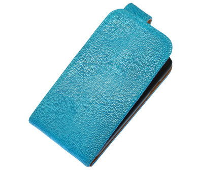 Blauw Ribbel Classic flip case cover hoesje voor Samsung Galaxy S4 I9500