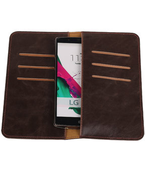 Mocca Pull-up Large Pu portemonnee wallet voor LG