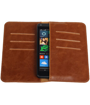 Bruin Pull-up Medium Pu portemonnee wallet voor Microsoft