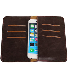 Mocca Pull-up Medium Pu portemonnee wallet voor Apple iPhone 6 / 6s