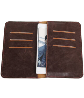 Mocca Pull-up Medium Pu portemonnee wallet voor Huawei