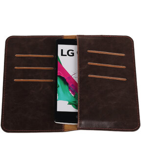 Mocca Pull-up Medium Pu portemonnee wallet voor LG