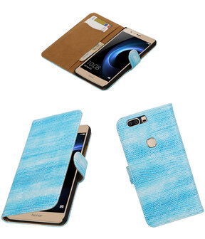 Turquoise Mini Slang booktype wallet cover hoesje voor Huawei Honor V8