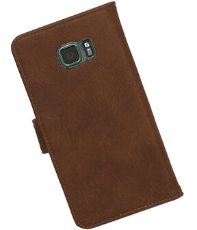 Bruin Hout booktype wallet cover hoesje voor Samsung Galaxy S7 Active