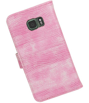 Roze Mini Slang booktype wallet cover hoesje voor Samsung Galaxy S7 Active
