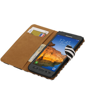 Zebra booktype wallet cover hoesje voor Samsung Galaxy S7 Active