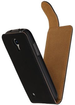 Classic Zwart Samsung Galaxy S4 Mini Flip Case Hoesje
