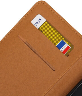 Bruin Pull-Up PU booktype wallet hoesje voor Samsung Galaxy C5