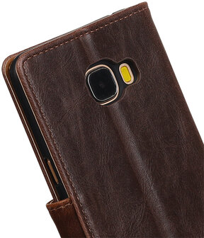 Mocca Pull-Up PU booktype wallet hoesje voor Samsung Galaxy C5