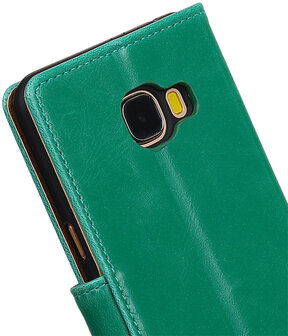 Groen Pull-Up PU booktype wallet hoesje voor Samsung Galaxy C5