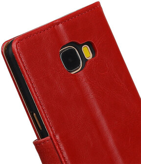 Rood Pull-Up PU booktype wallet hoesje voor Samsung Galaxy C5