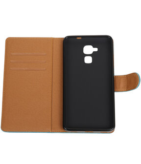 Blauw Pull-Up PU booktype wallet hoesje voor Huawei Honor 5c