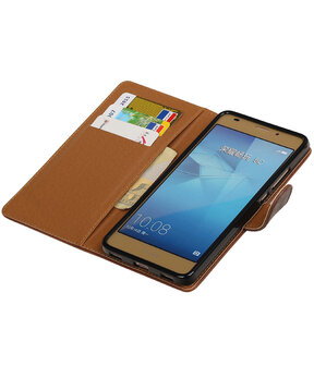 Mocca Pull-Up PU booktype wallet hoesje voor Huawei Honor 5c