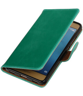 Groen Pull-Up PU booktype wallet hoesje voor Huawei Honor 5c