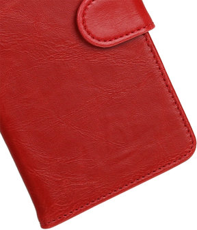 Rood Pull-Up PU booktype wallet hoesje voor Huawei Honor 5c