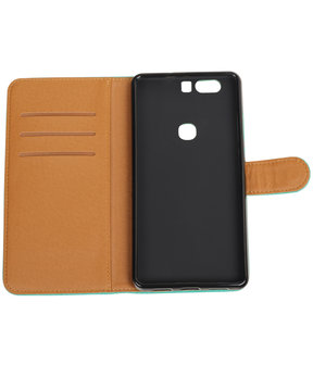 Groen Pull-Up PU booktype wallet hoesje voor Huawei Honor V8