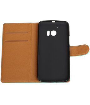 Groen Pull-Up PU booktype wallet hoesje voor HTC 10