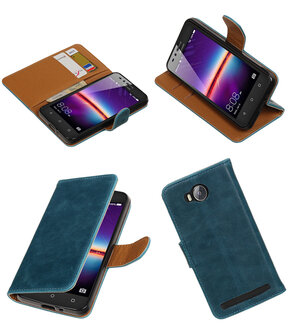 Blauw Pull-Up PU booktype wallet hoesje voor Huawei Y3 II