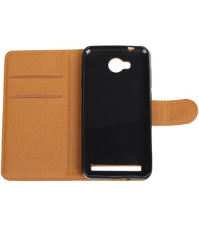 Bruin Pull-Up PU booktype wallet hoesje voor Huawei Y3 II