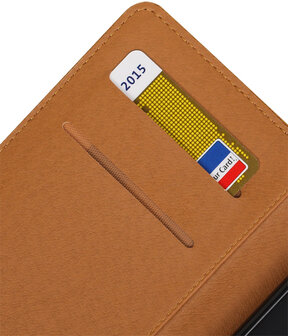 Bruin Pull-Up PU booktype wallet hoesje voor Huawei Y3 II