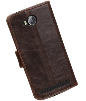 Mocca Pull-Up PU booktype wallet hoesje voor Huawei Y3 II