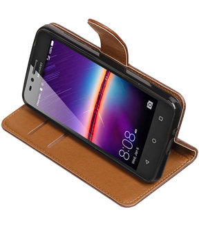 Mocca Pull-Up PU booktype wallet hoesje voor Huawei Y3 II