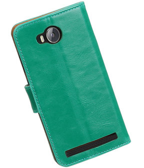 Groen Pull-Up PU booktype wallet hoesje voor Huawei Y3 II