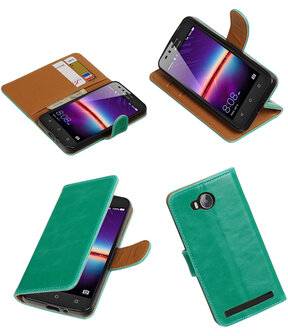 Groen Pull-Up PU booktype wallet hoesje voor Huawei Y3 II