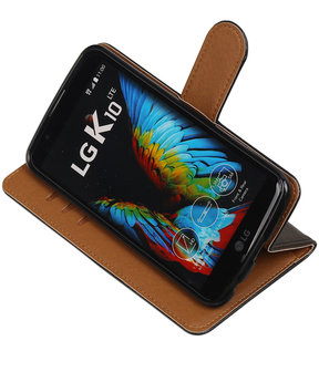 Zwart Pull-Up PU booktype wallet hoesje voor LG K10