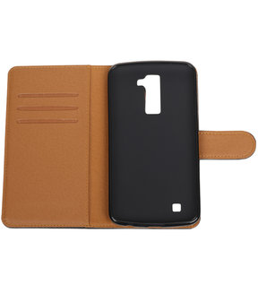 Zwart Pull-Up PU booktype wallet hoesje voor LG K10