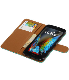 Groen Pull-Up PU booktype wallet hoesje voor LG K10