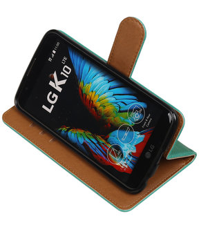 Groen Pull-Up PU booktype wallet hoesje voor LG K10