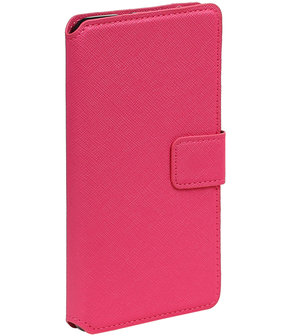 Roze Motorola Moto G4 / G4 Plus TPU wallet case booktype hoesje HM Book