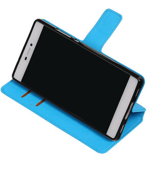 Blauw Huawei P8 TPU wallet case booktype hoesje HM Book