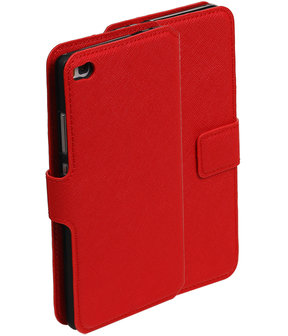 Rood Huawei P8 TPU wallet case booktype hoesje HM Book