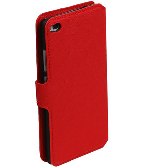 Rood Huawei P8 TPU wallet case booktype hoesje HM Book