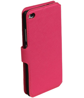 Roze Huawei P8 TPU wallet case booktype hoesje HM Book