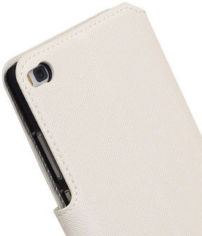 Wit Huawei P8 TPU wallet case booktype hoesje HM Book