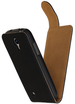 Zwart Effen Classic TPU flip case hoesje voor Samsung Galaxy S4 mini i9190