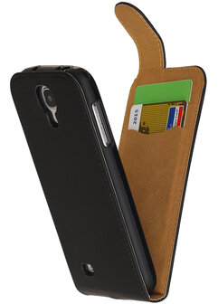 Zwart Effen Classic TPU flip case hoesje voor Samsung Galaxy S5