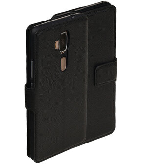 Zwart Huawei Honor 5c TPU wallet case booktype hoesje HM Book