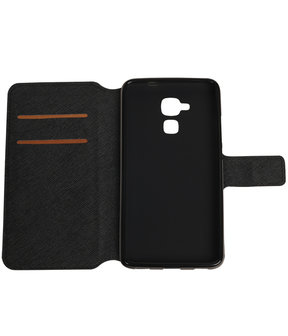 Zwart Huawei Honor 5c TPU wallet case booktype hoesje HM Book