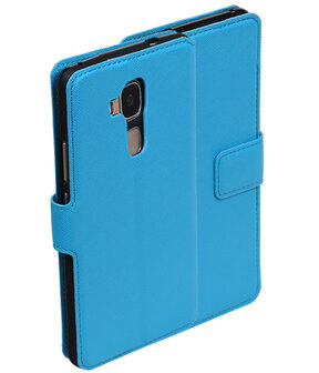 Blauw Huawei Honor 5c TPU wallet case booktype hoesje HM Book