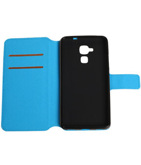 Blauw Huawei Honor 5c TPU wallet case booktype hoesje HM Book