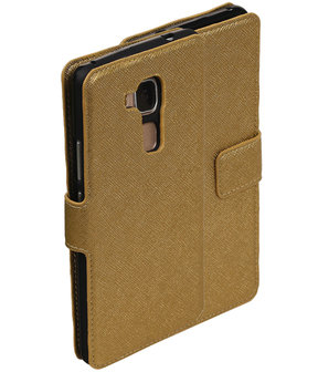 Goud Huawei Honor 5c TPU wallet case booktype hoesje HM Book