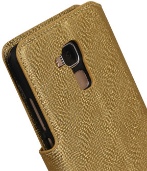 Goud Huawei Honor 5c TPU wallet case booktype hoesje HM Book