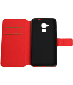 Rood Huawei Honor 5c TPU wallet case booktype hoesje HM Book