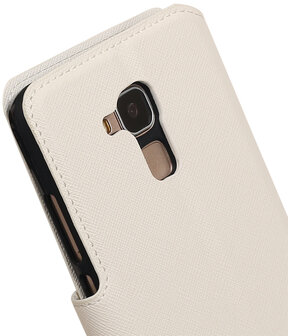 Wit Huawei Honor 5c TPU wallet case booktype hoesje HM Book