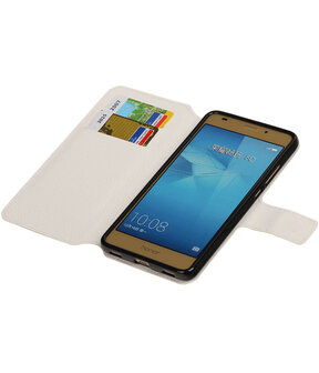 Wit Huawei Honor 5c TPU wallet case booktype hoesje HM Book