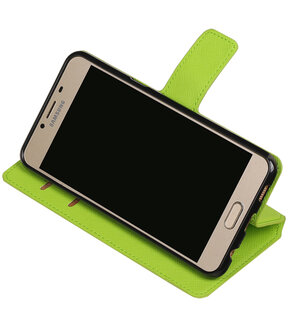 Groen Samsung Galaxy C5 TPU wallet case booktype hoesje HM Book